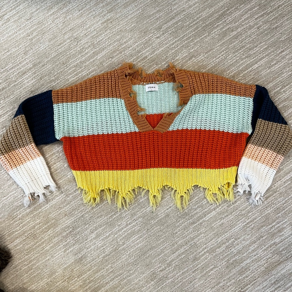 Multicolored cropped sweater